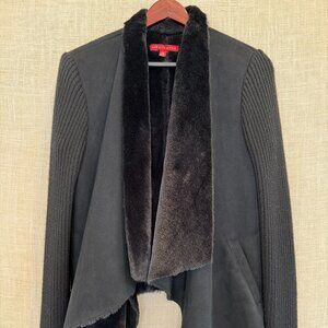 Saks Fifth Avenue Black Sweater with Fur Lining
